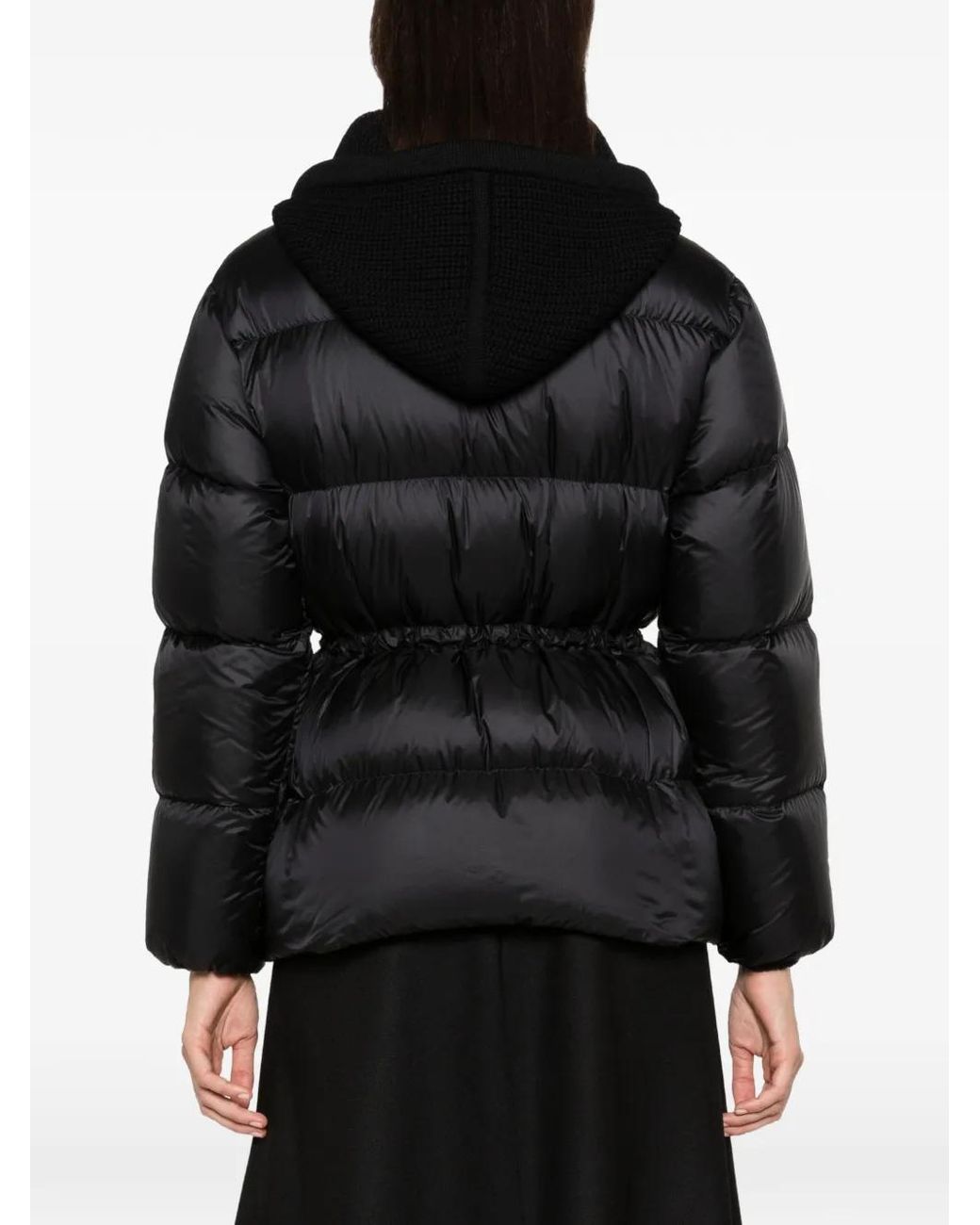 Moncler Black Diaphane Quilted Drawstring Jacket