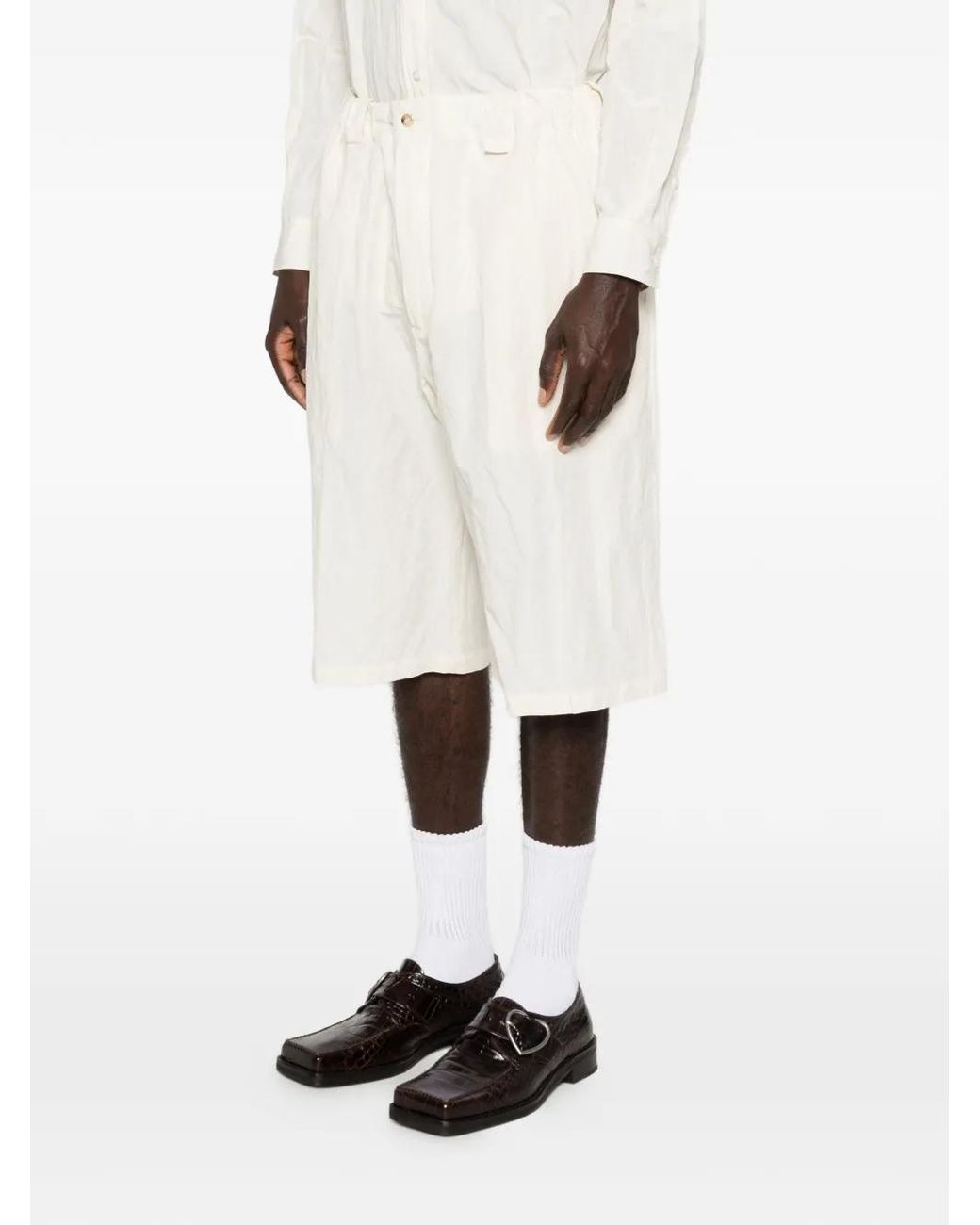 Willy Chavarria White Toluca Elasticated Shorts for men