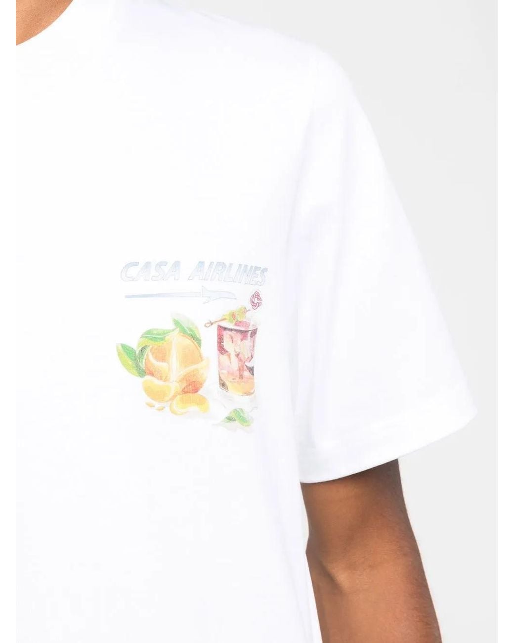 Casablanca White Graphic-Print Short-Sleeved T-Shirt for men