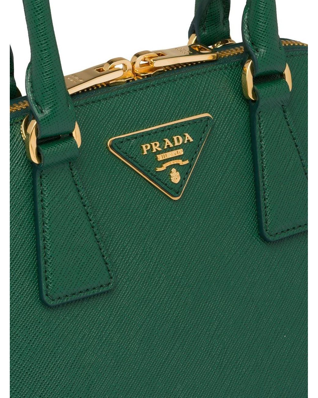 Promenade leather handbag Prada Green in Leather - 28913450