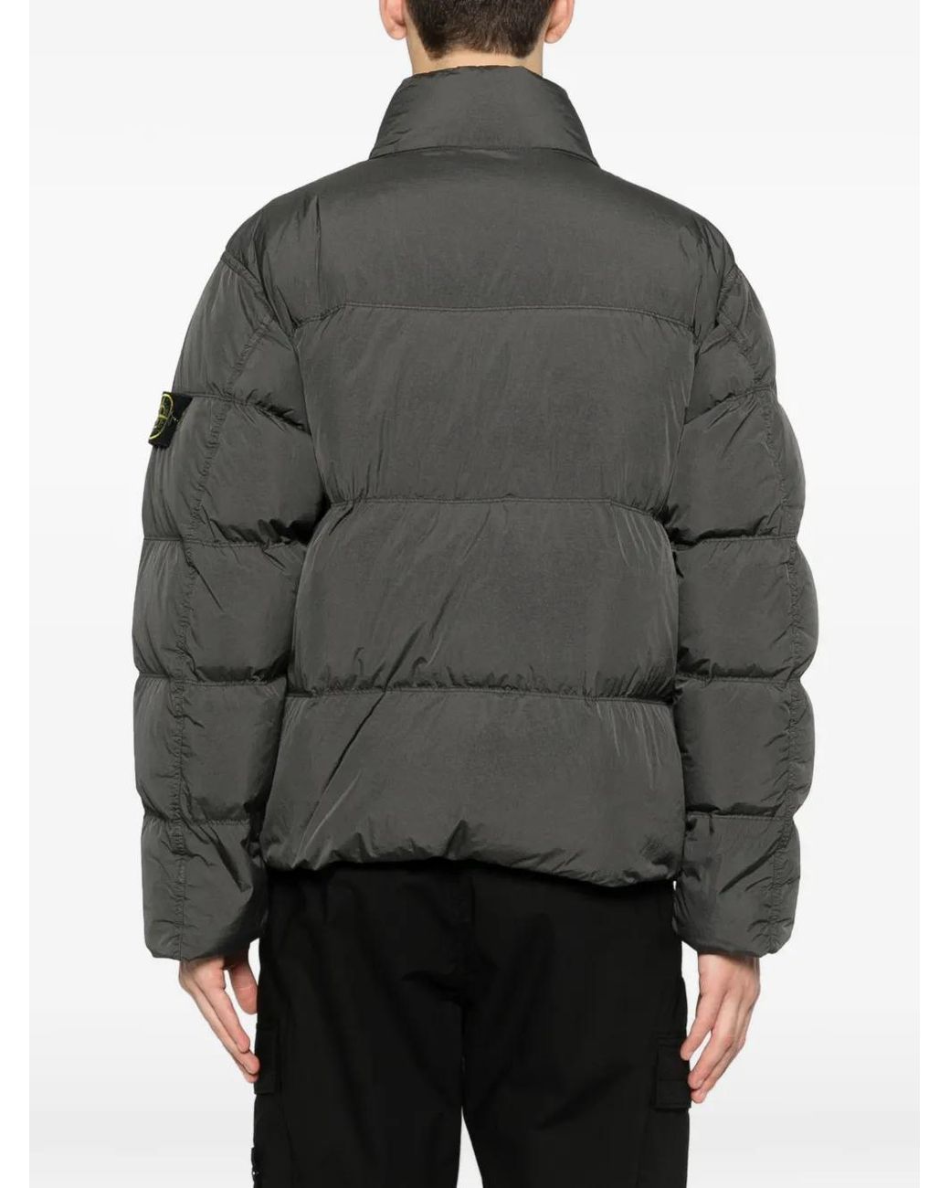 Stone Island Gray Zip-Up Padded Jacket for men