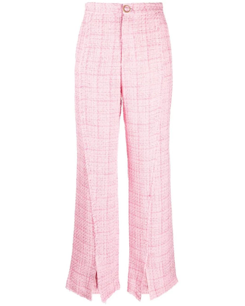 Gcds Pink Tweed Tailored Trousers