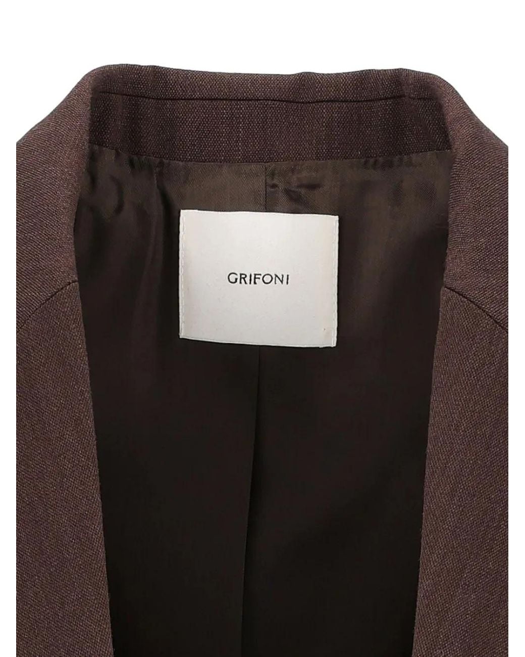 Grifoni Brown Single-Breasted Notched-Lapels Blazer