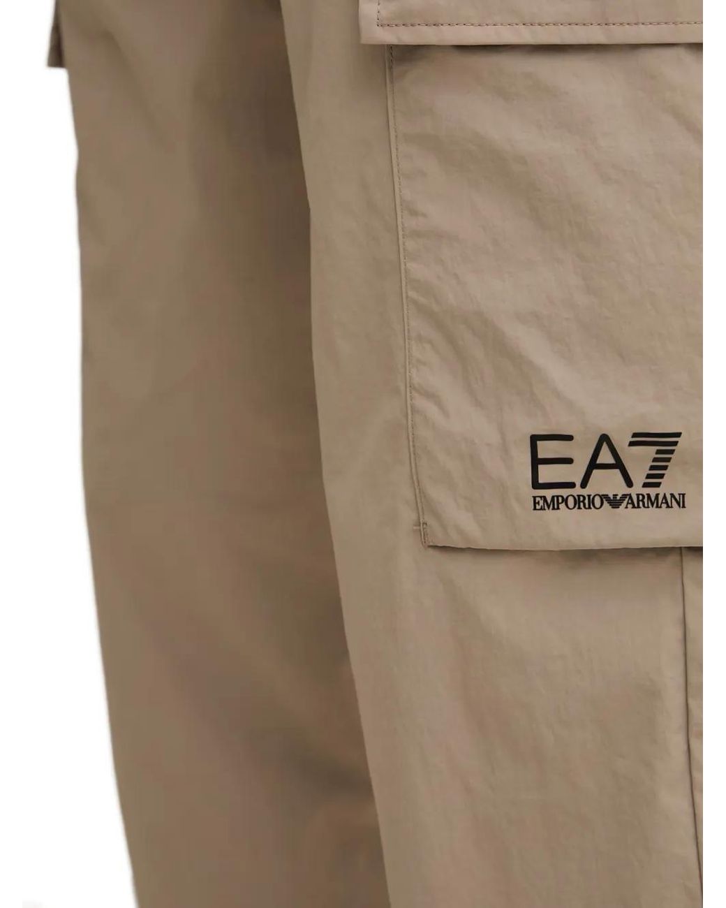 EA7 Natural Logo-Print Cargo Pants for men