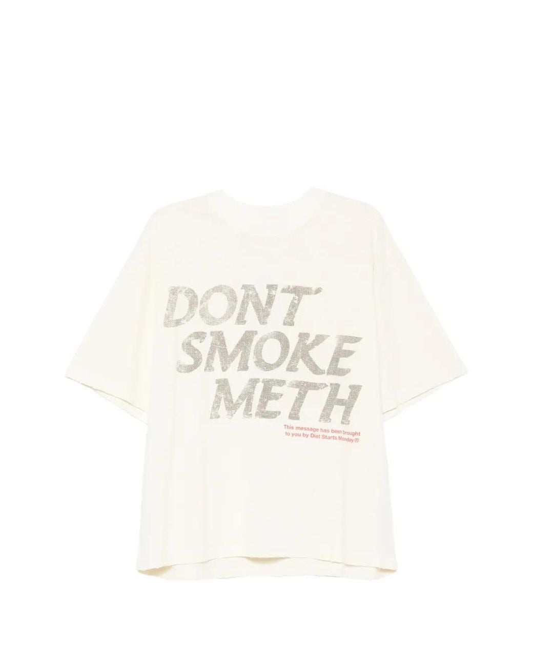 DIET STARTS MONDAY White Slogan-Print Cotton T-Shirt for men