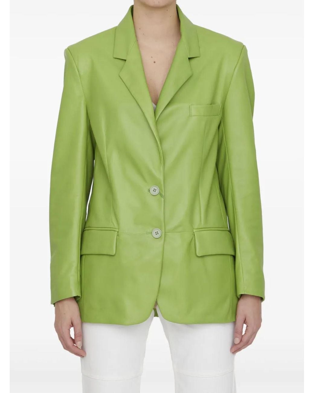 Salvatore Santoro Green Leather Blazer
