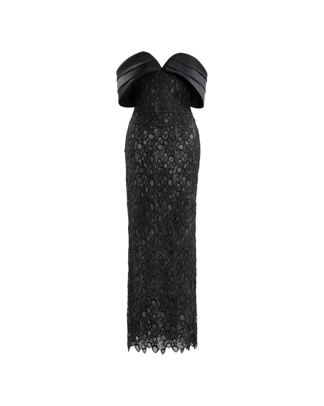 Saiid Kobeisy Black Off-Shoulder Midi Dress