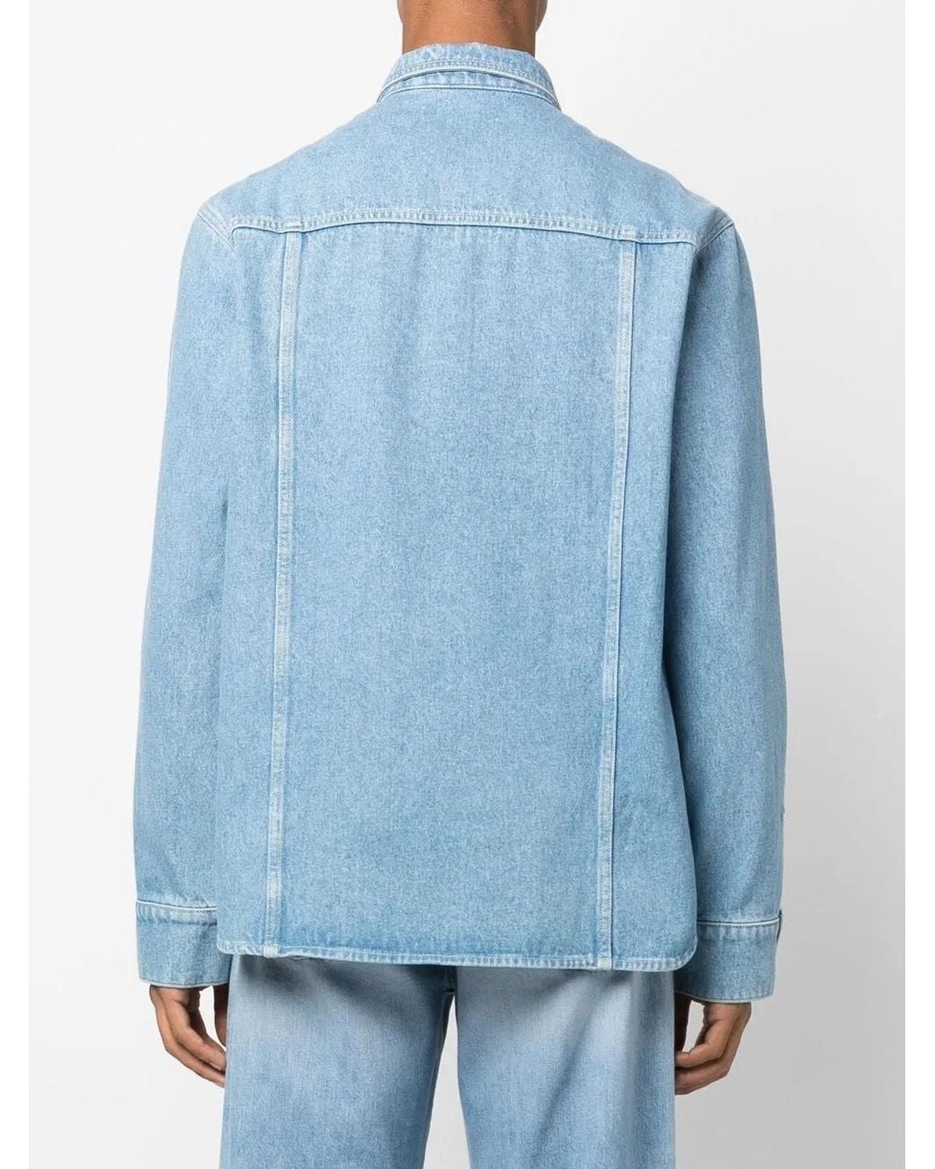 Nanushka Blue Button-Up Denim Shirt for men