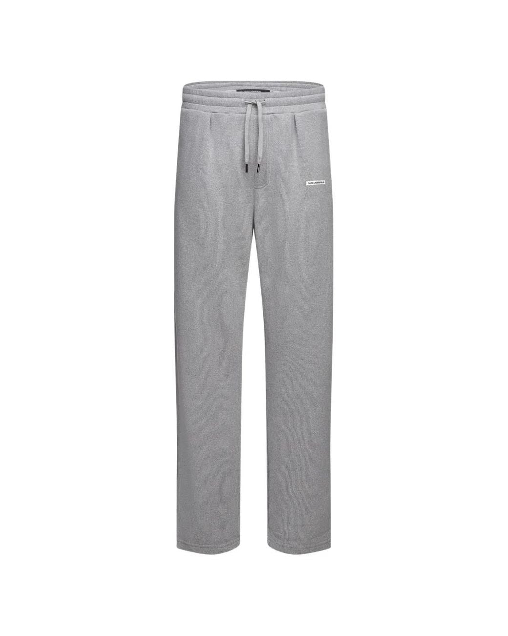 Karl Lagerfeld Gray Pantalon De Jogging Côtelé À Logo for men