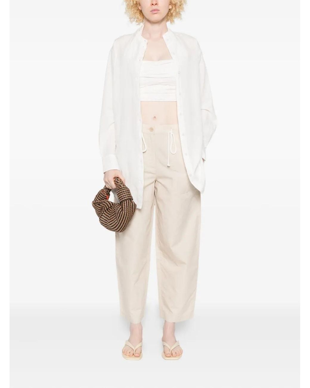 Marc O' Polo White Drawstring Trousers