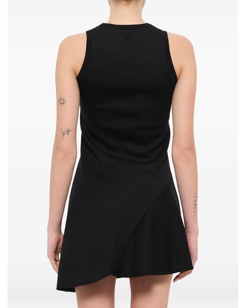 Neil Barrett Black Asymmetric Jacquard-Panel Mini Dress