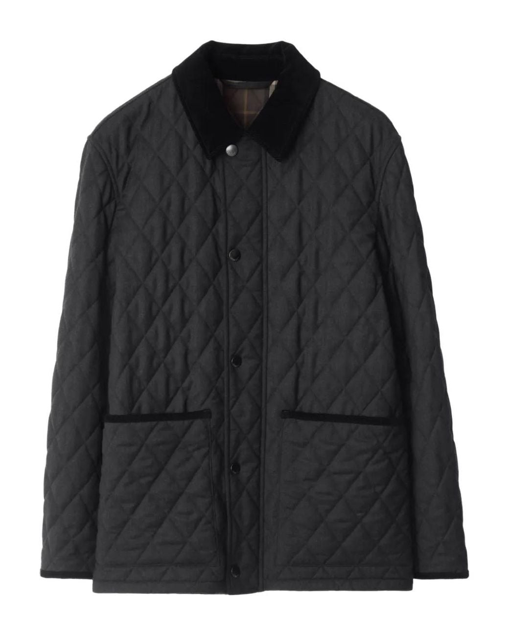 Burberry Black Wool Quilted Barn Jacket for men