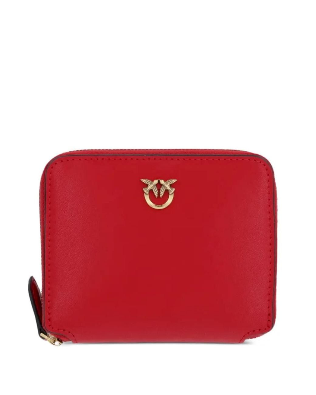 Pinko Red Love Birds Zip-Around Wallet