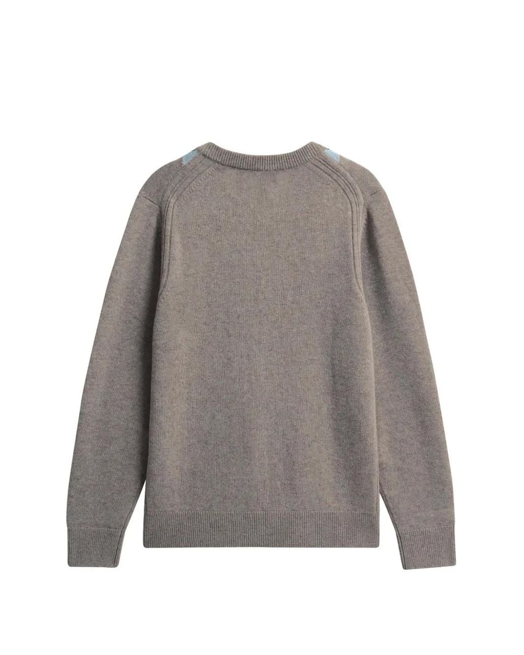 Pringle of Scotland Gray Argyle-Pattern V-Neck Sweater for men