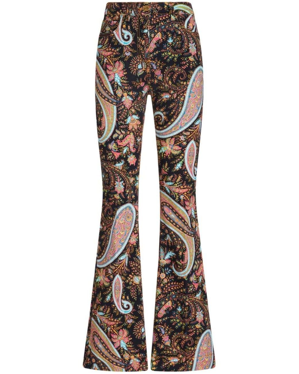 Paisley print sales flared trousers