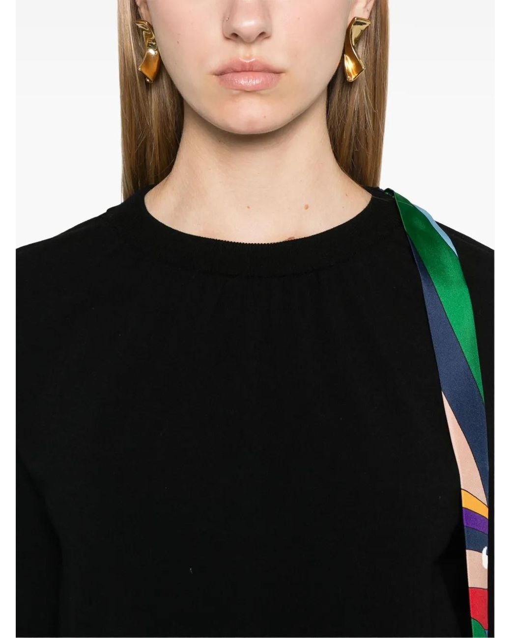 Emilio Pucci Black Crew-Neck T-Shirt