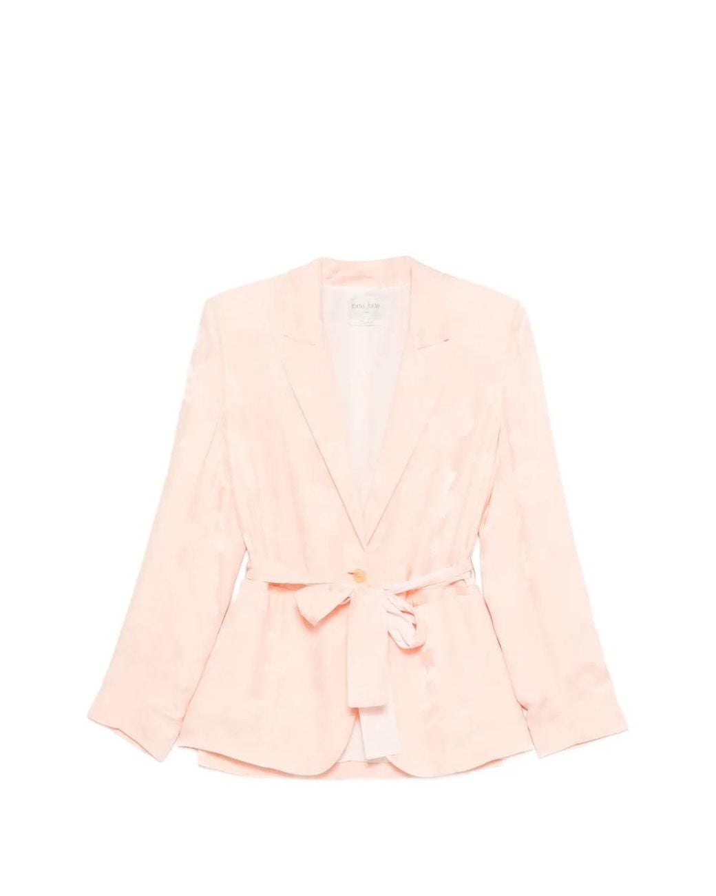 Forte_forte Pink Floral Belted Blazer