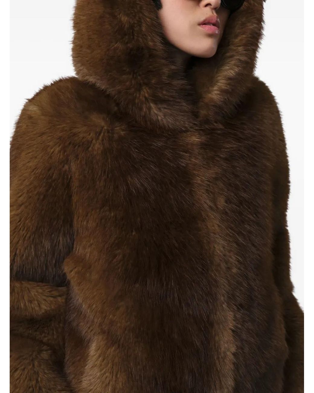 Apparis Brown Katin Hooded Jacket