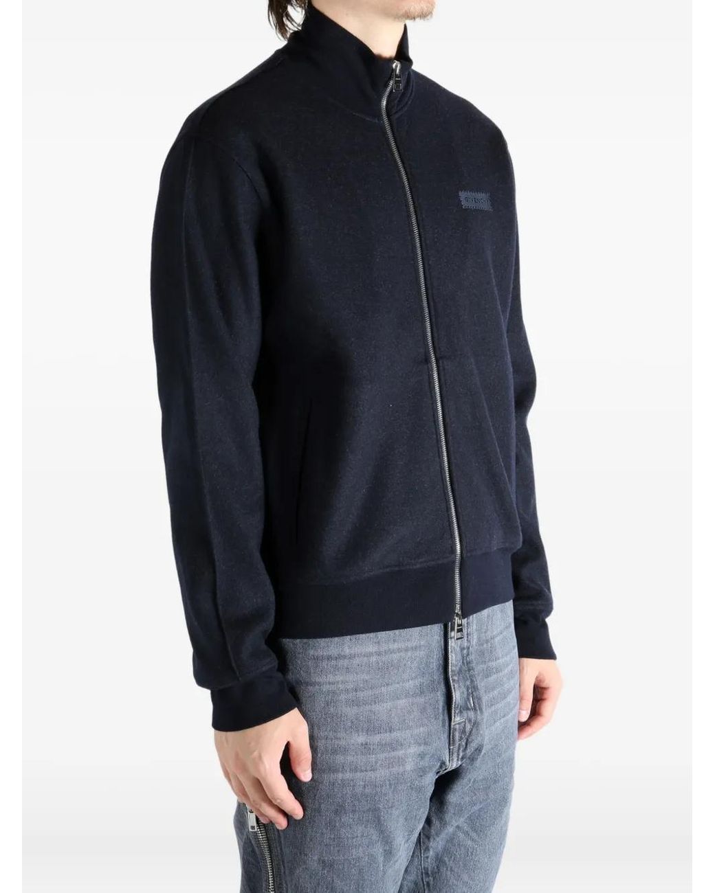 Givenchy Black Pintuck Zippered Cardigan for men