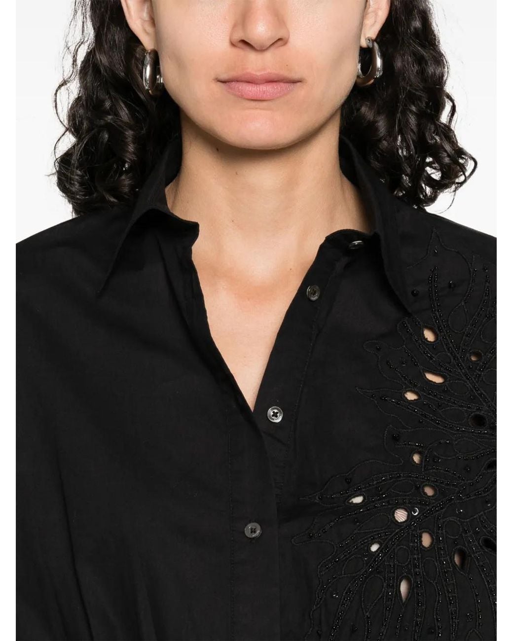 Pinko Black Cotton Midi Dress