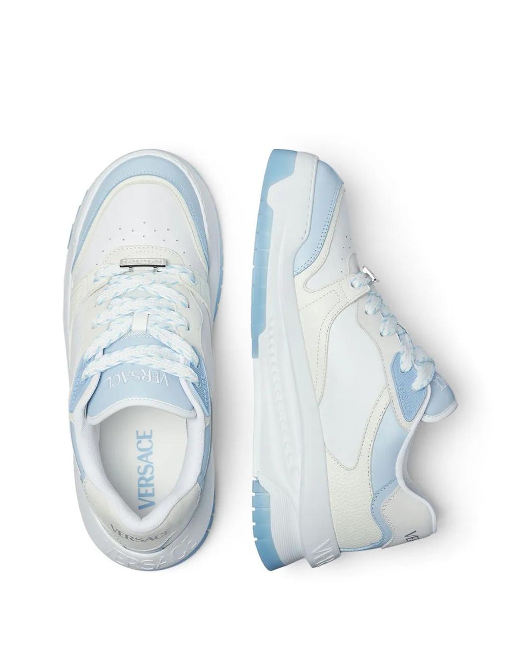 Versace White Odyssey Luxury Leather Sneakers For for men