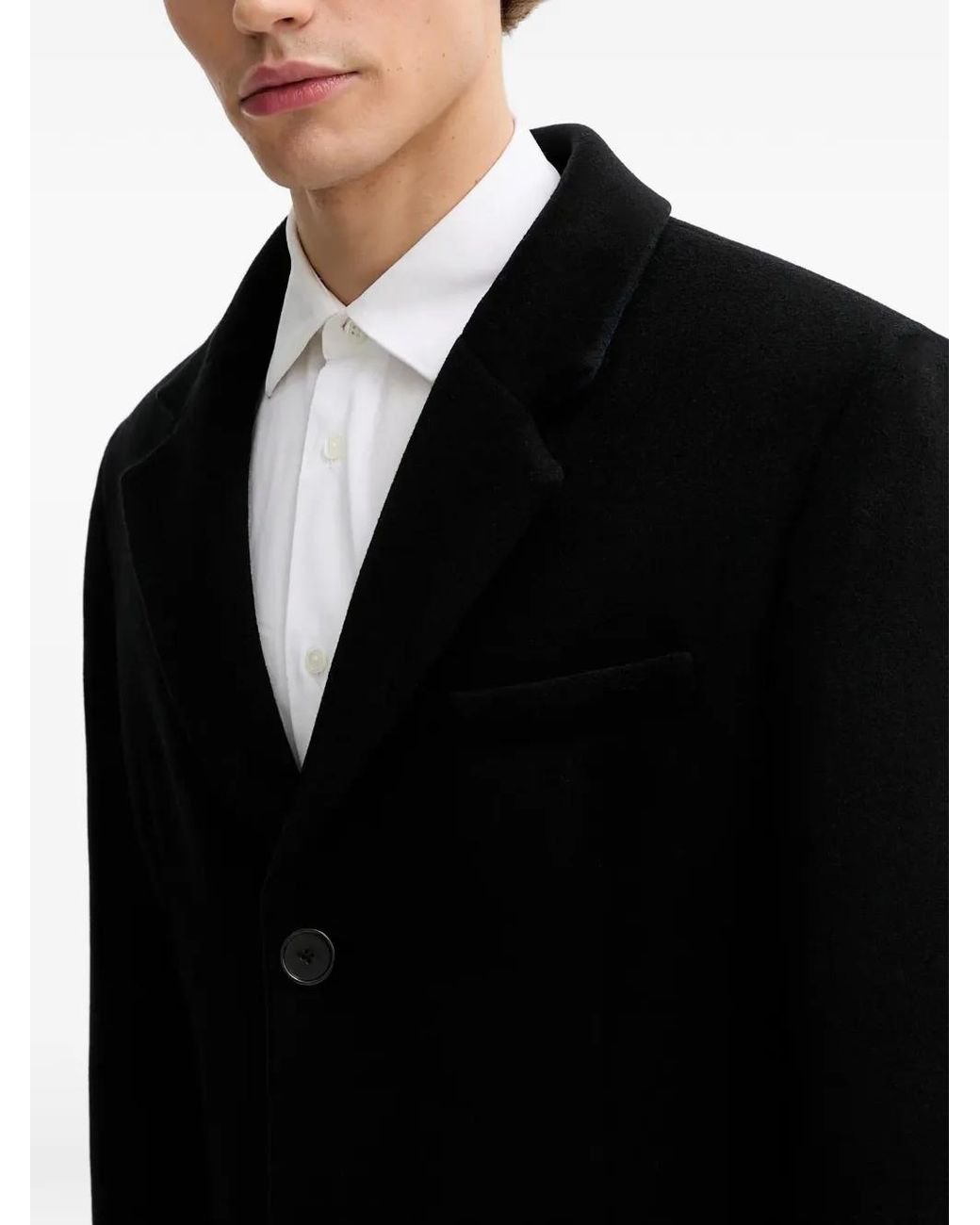 Filippa K Black William Buttoned Coat for men