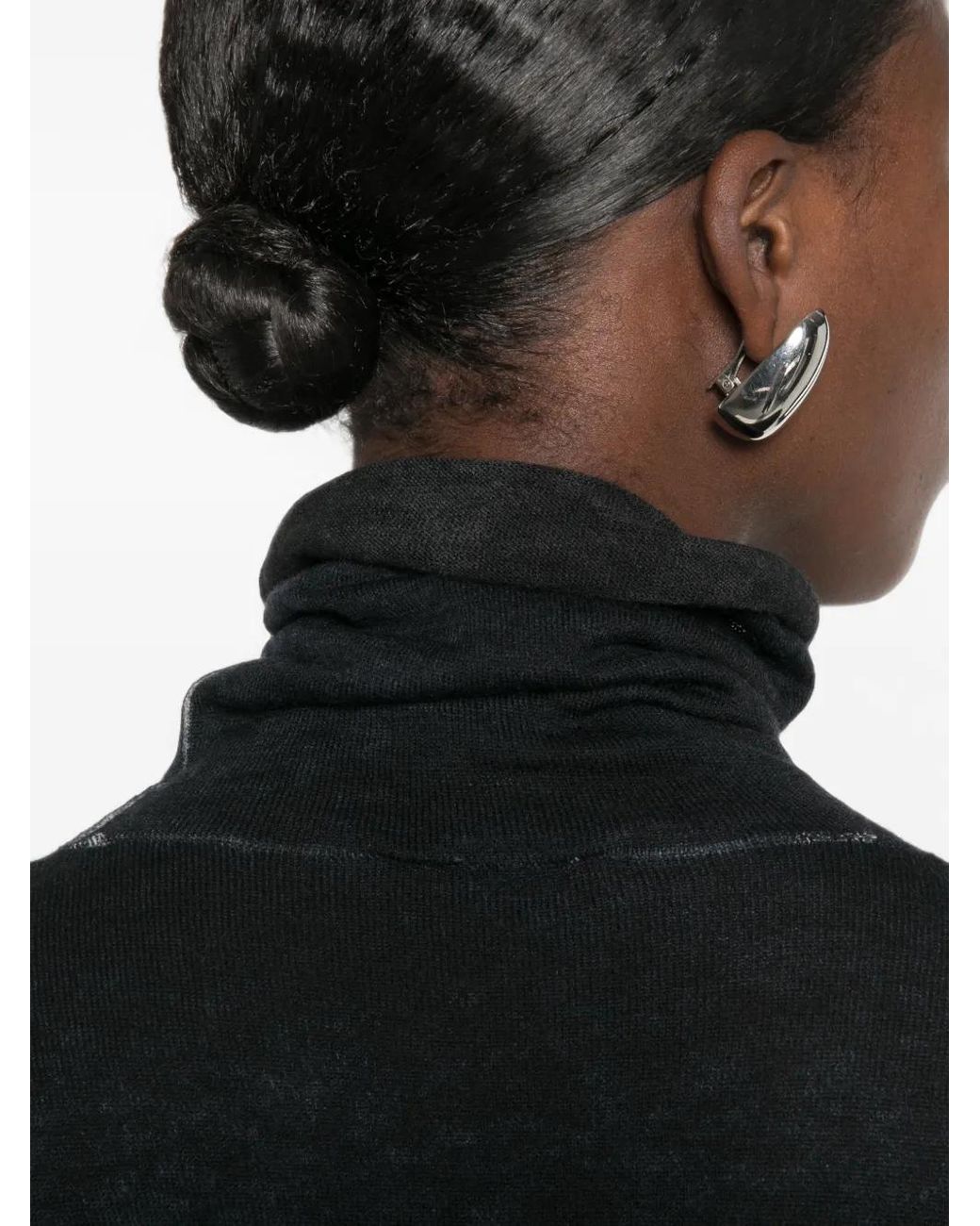 Avant Toi Black Pull À Col Roulé Et Épaules Basses