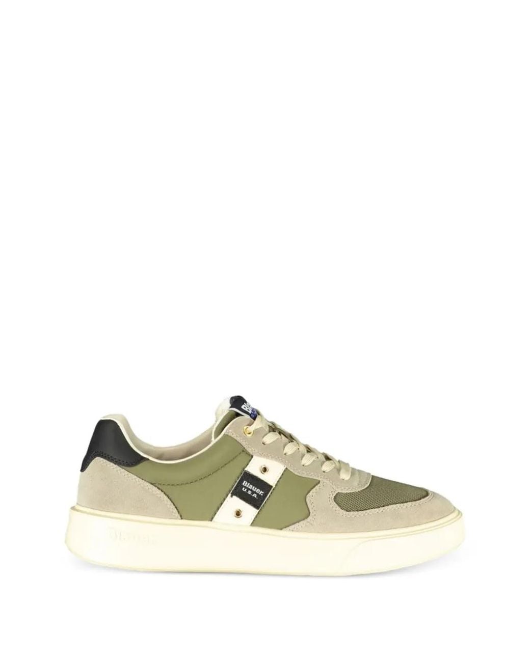 Blauer Green Suede-Panelled Chunky-Sole Sneakers for men