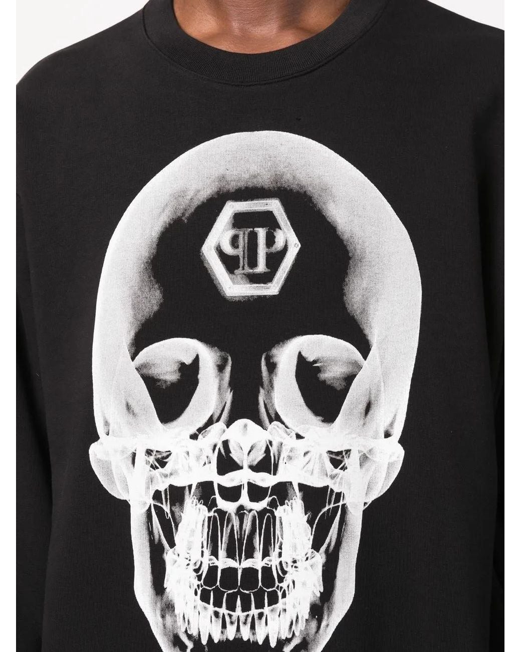 Philipp Plein Sweater Met Doodskopprint in het Black voor heren