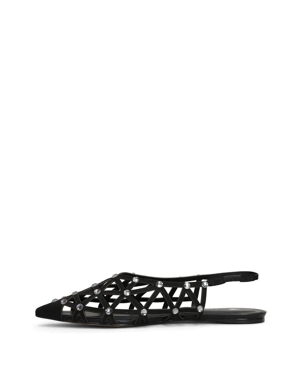 Carrano White Rhinestone-Embellished Ballerina Shoes