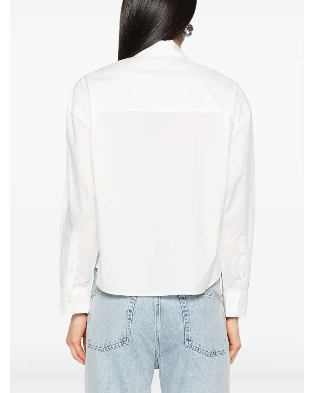 Agolde White Naya Cropped Shirt