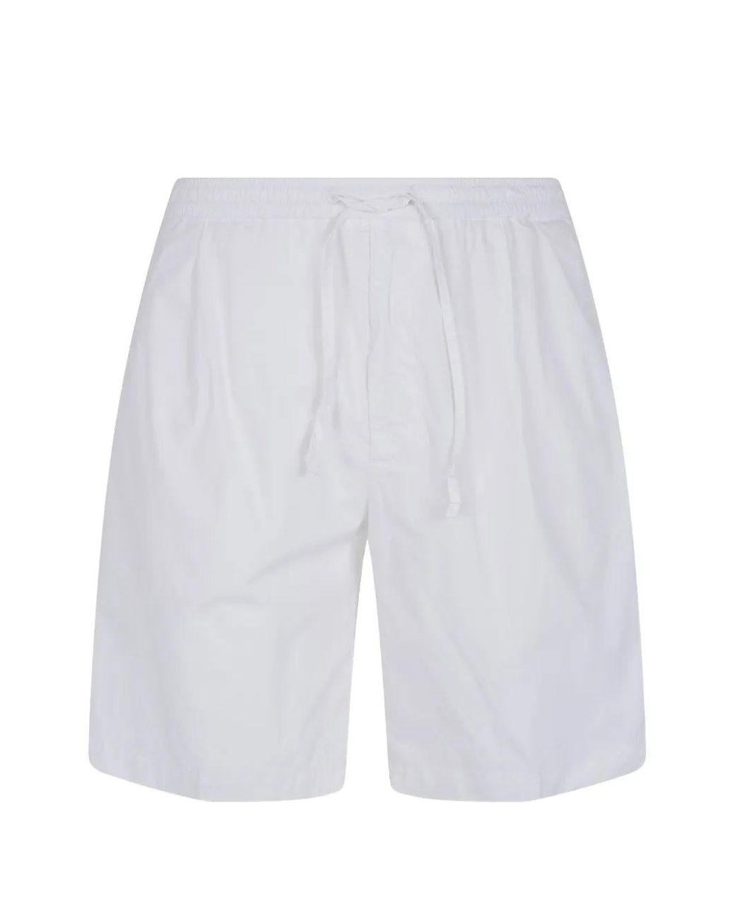 Michael Coal White Drawstring-Waist Shorts for men