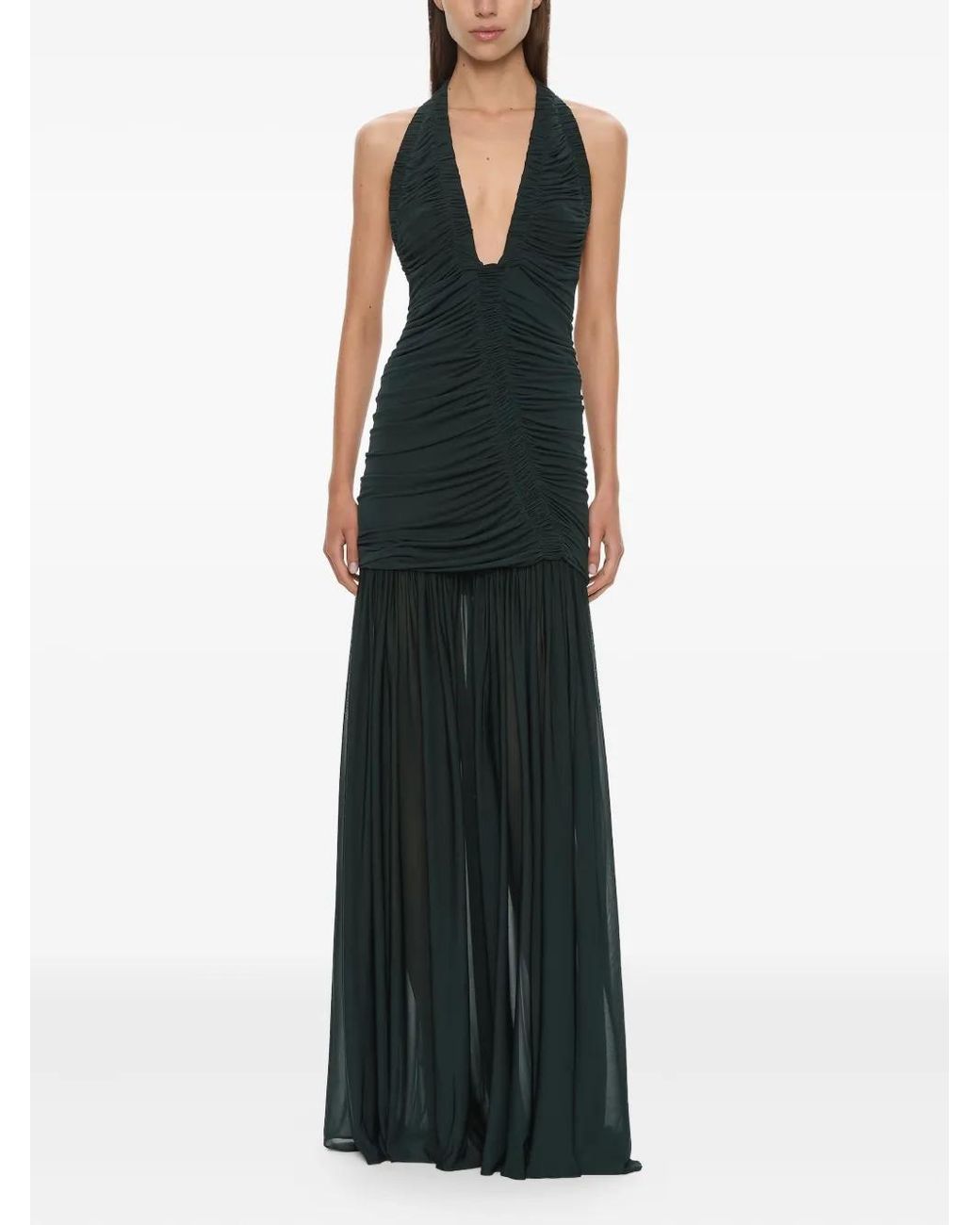 Christopher Esber Green Orion Ruched Gown