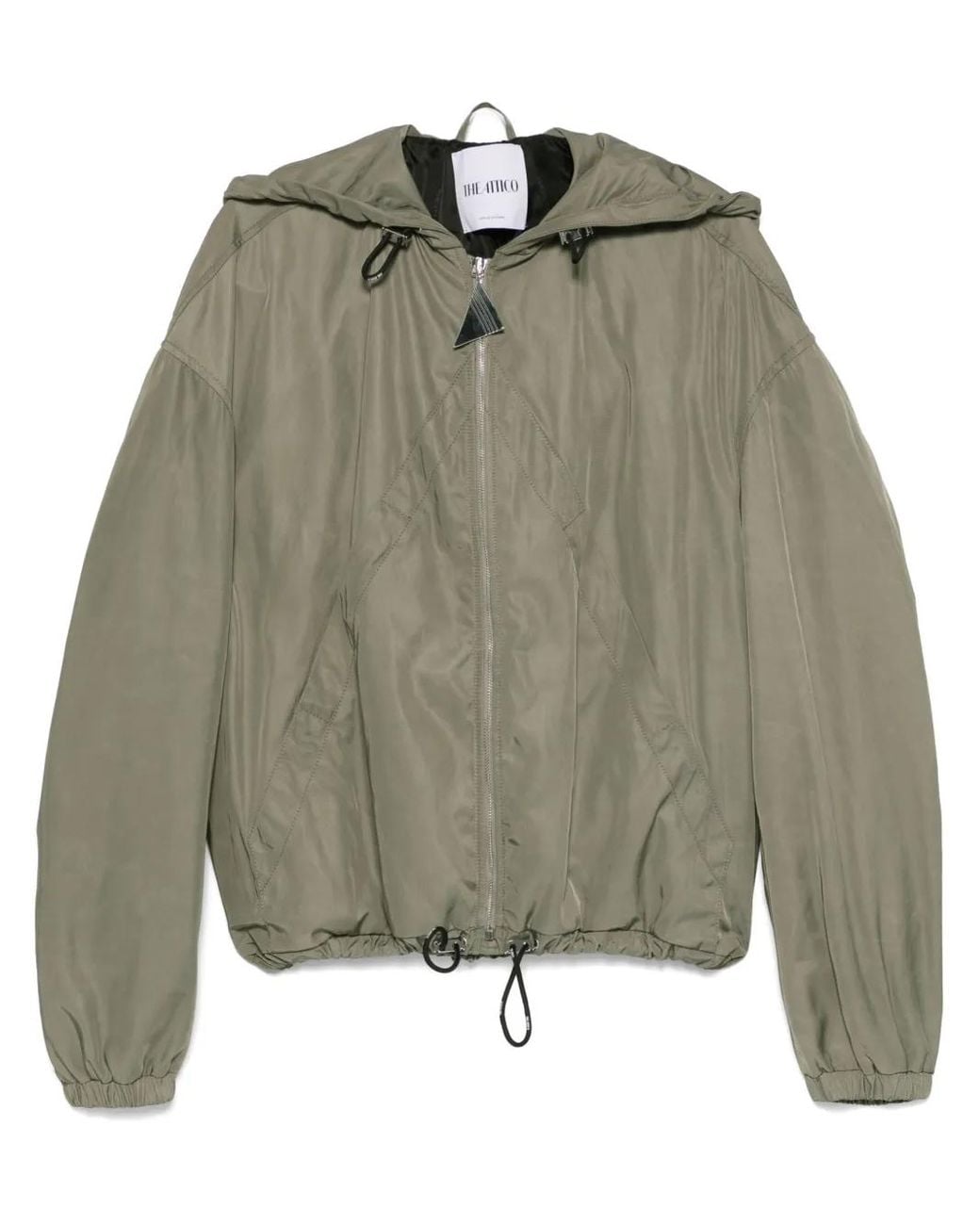 The Attico Green Hooded Bomber Jacket
