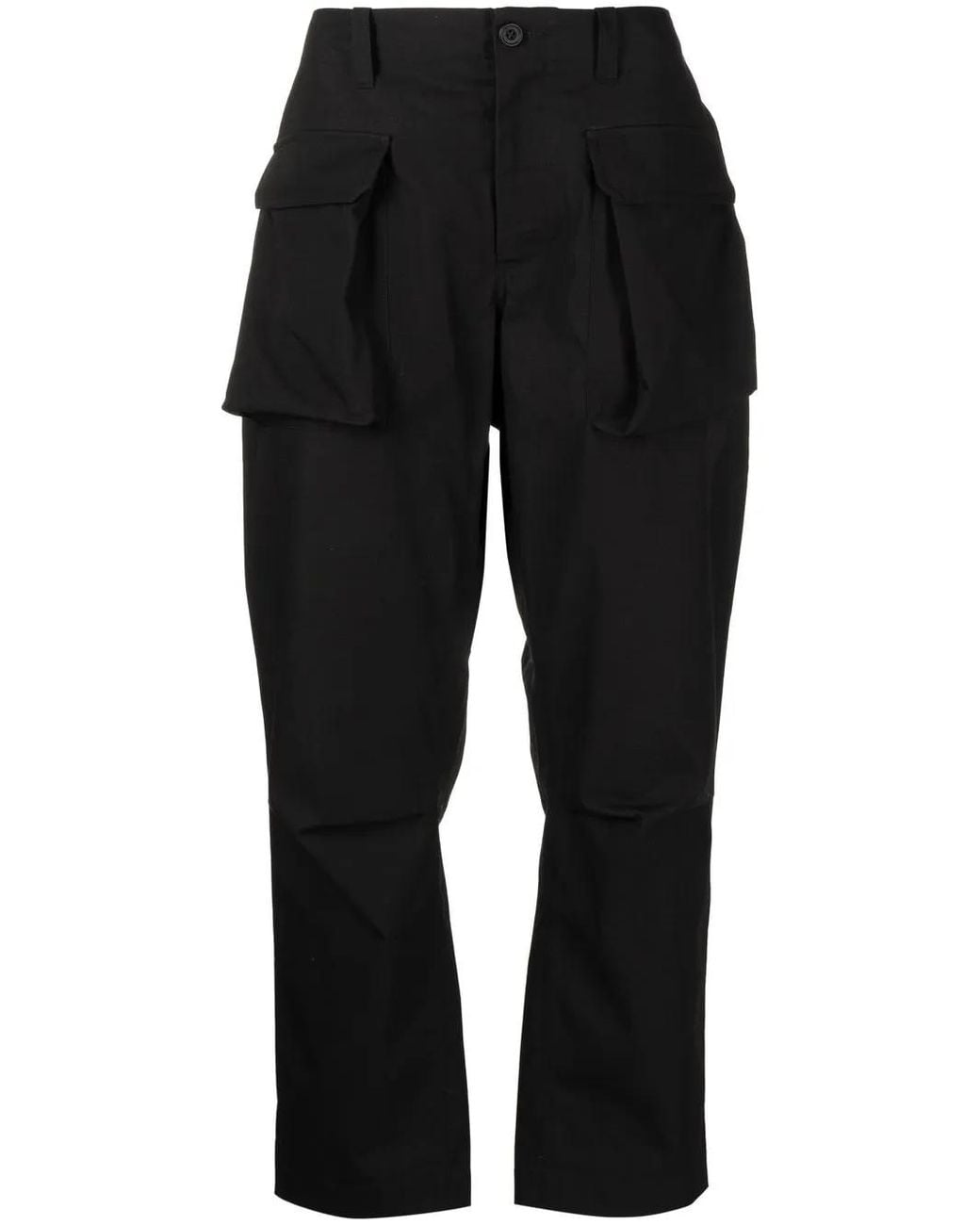 The Power for the People Black Flap-Pocket Straight-Leg Trousers for men