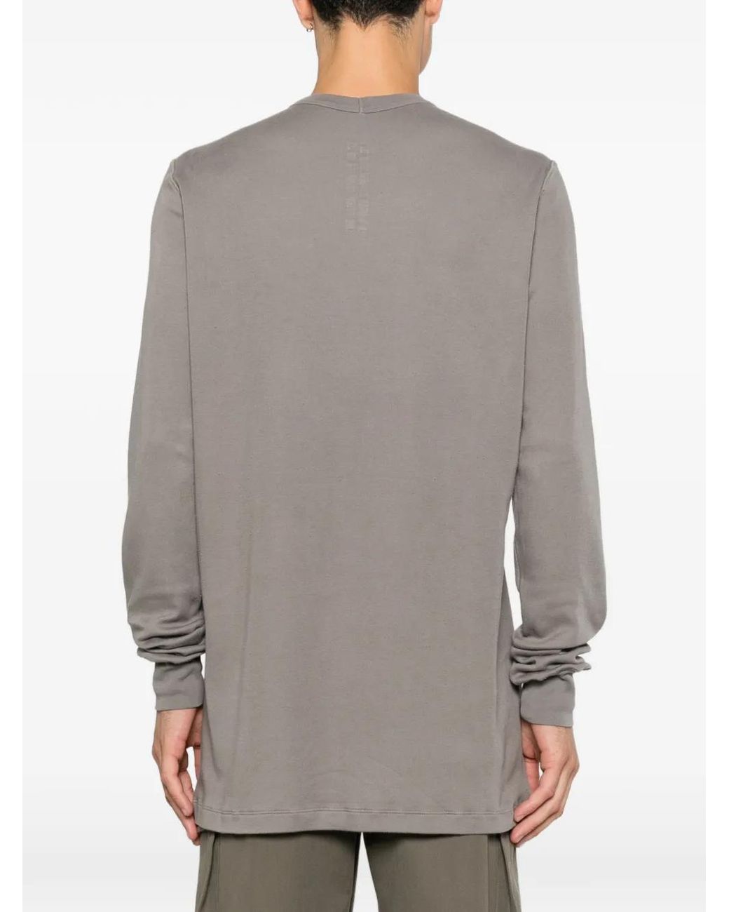 Rick Owens Gray Pull À Manches Longues Et Empiècements for men