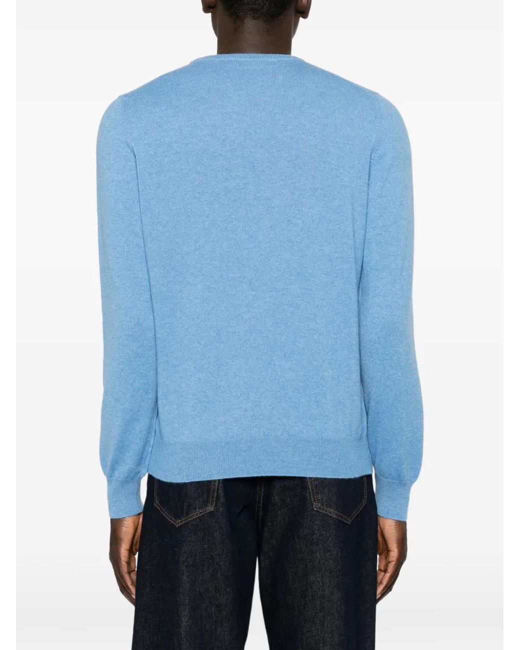 Fileria Blue Crew-Neck Long-Sleeve Sweater for men