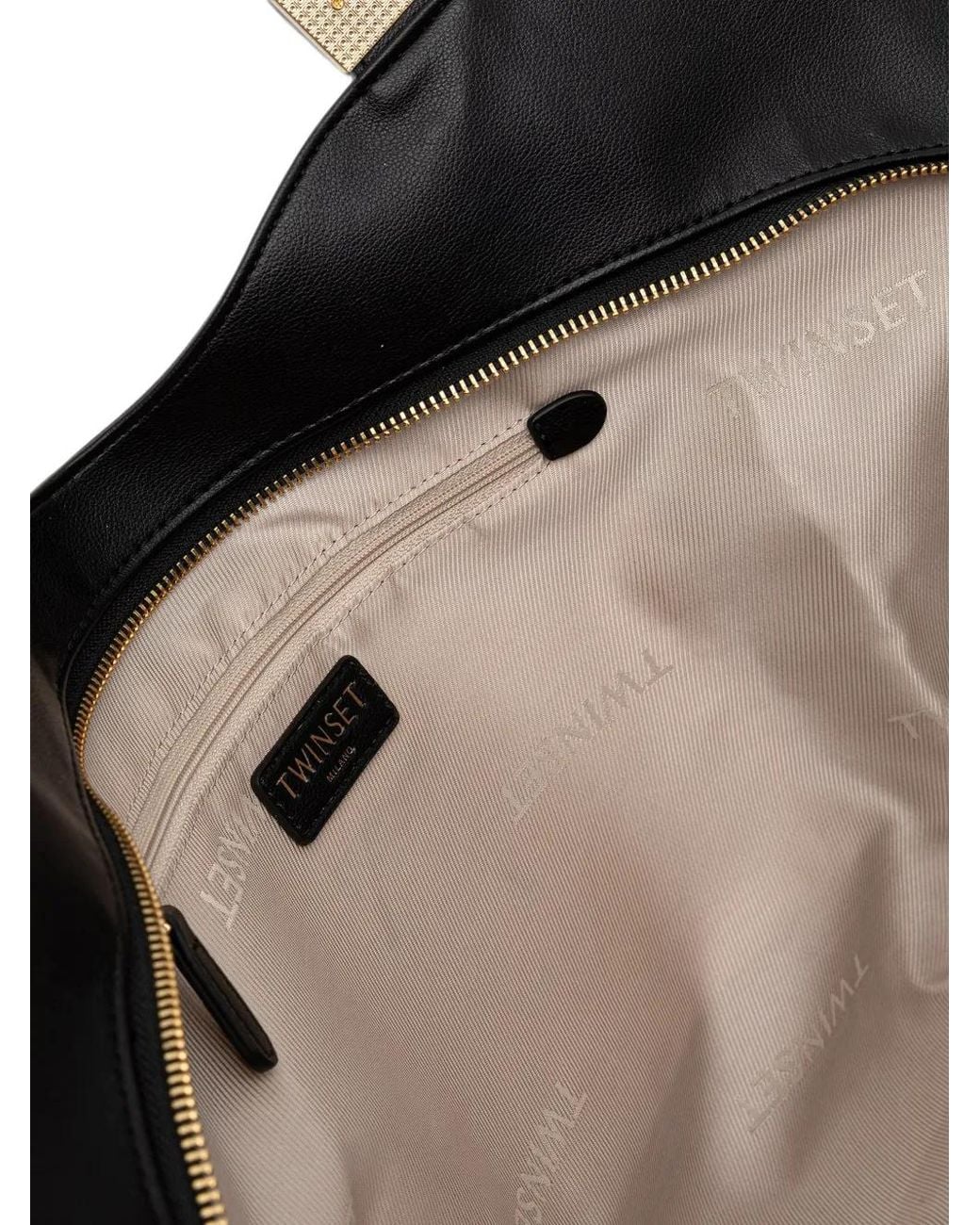 Twinset Black Logo-Lettering Tote Bag