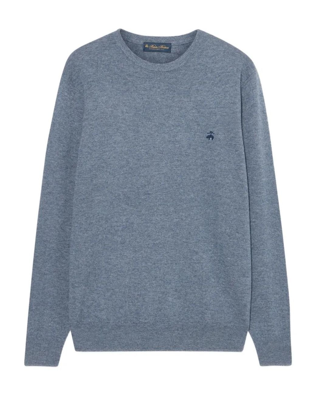 Brooks Brothers Blue Lambswool Crewneck for men