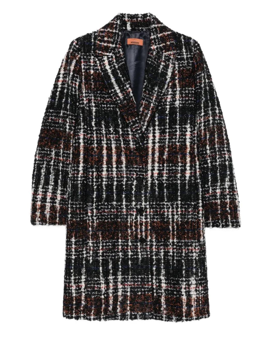 Missoni Black Plaid Single-Breasted Coat