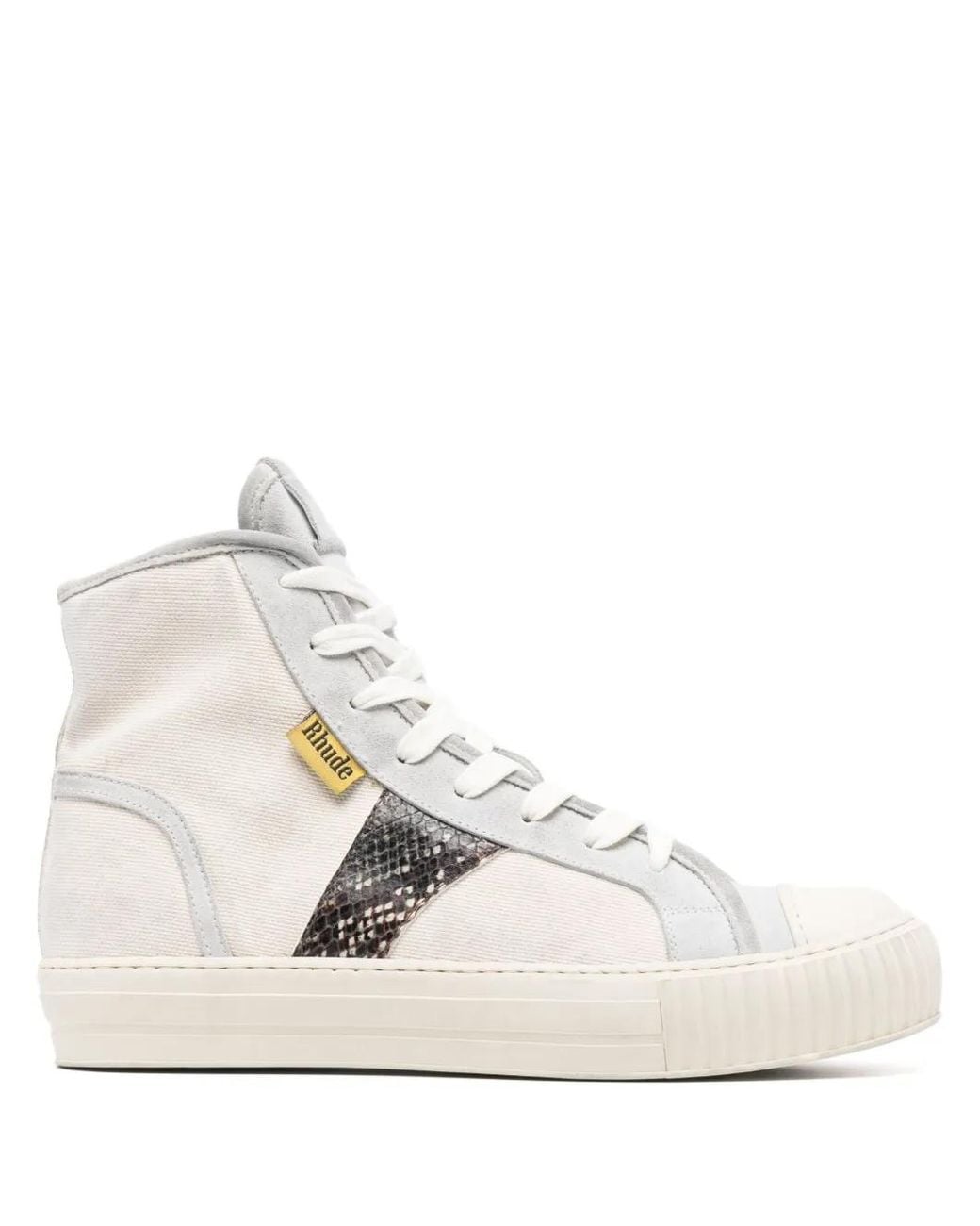 Rhude White Bel Airs Panelled High-Top Sneakers for men