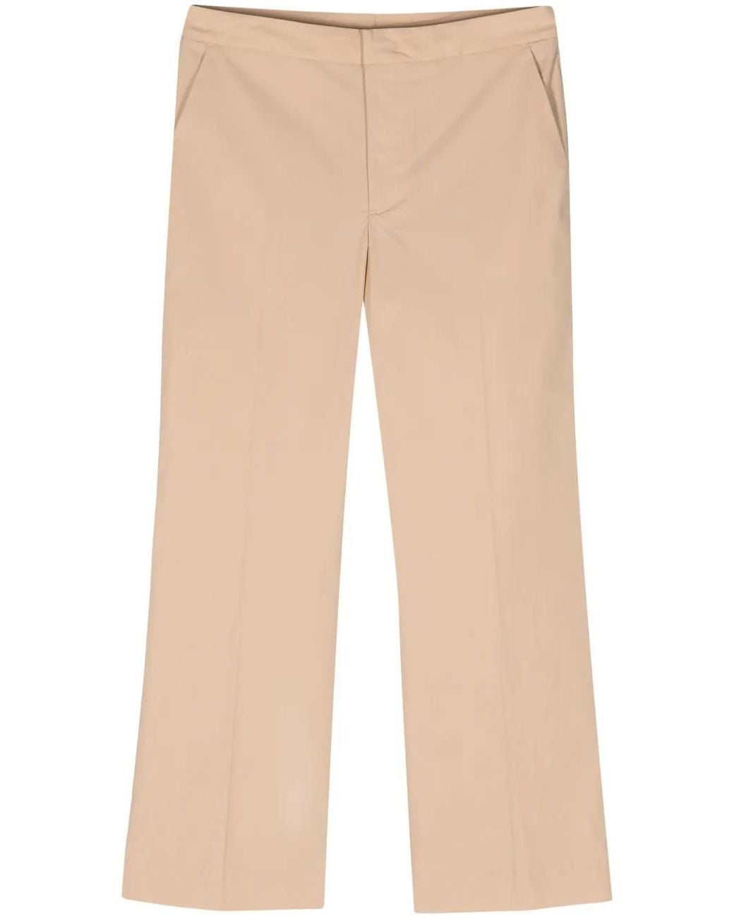 Twinset Natural Logo-Plaque Cropped Trousers