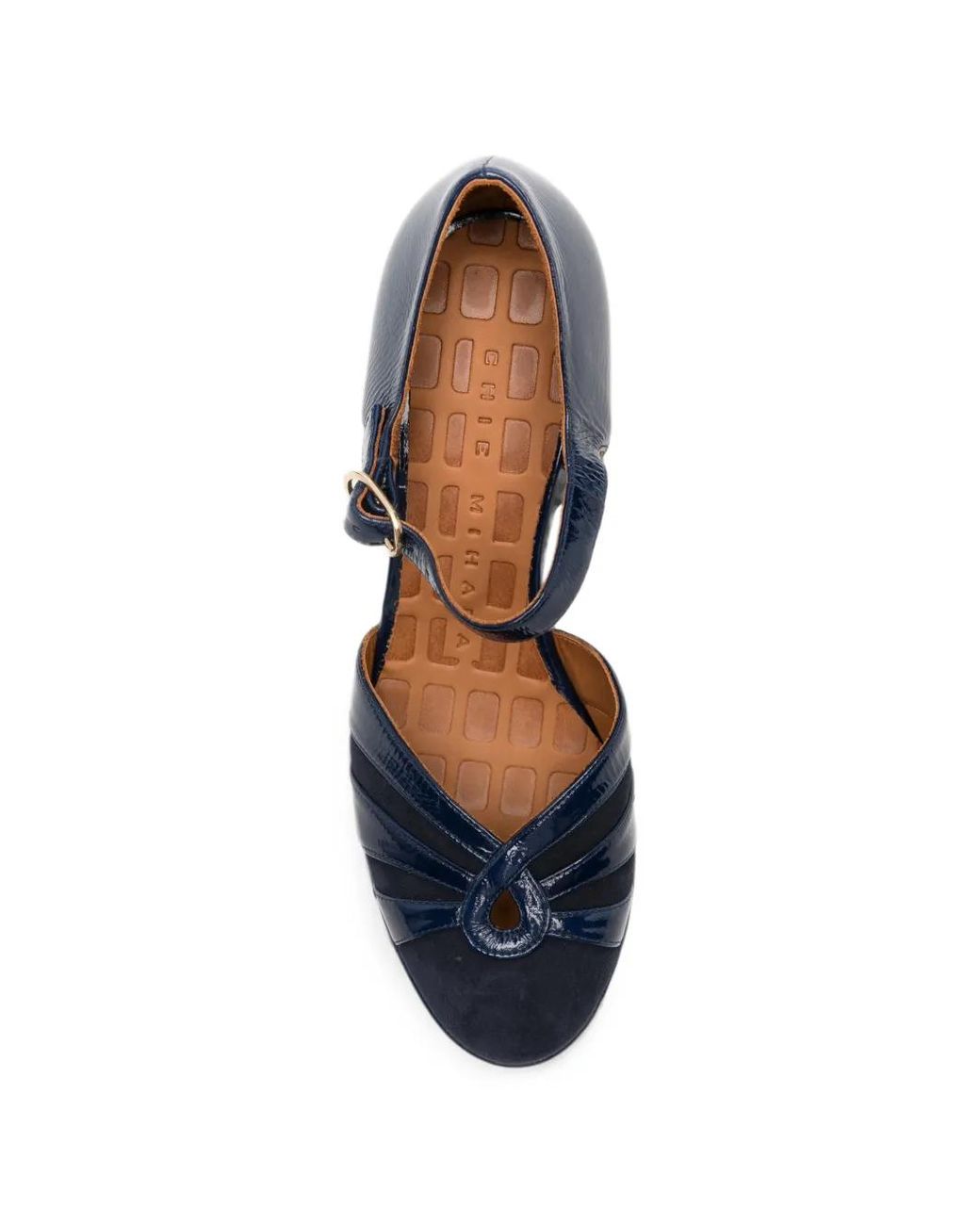 Chie Mihara Blue Patent-Finish Mary Jane Pumps
