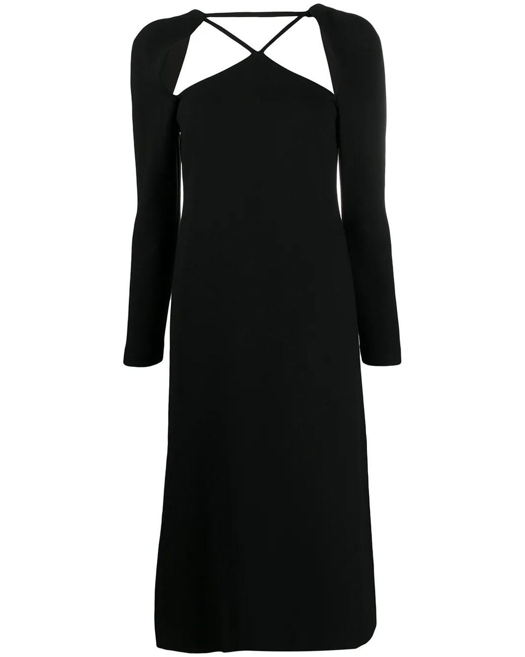 Rejina Pyo Black Cut-Out Crepe Midi Dress