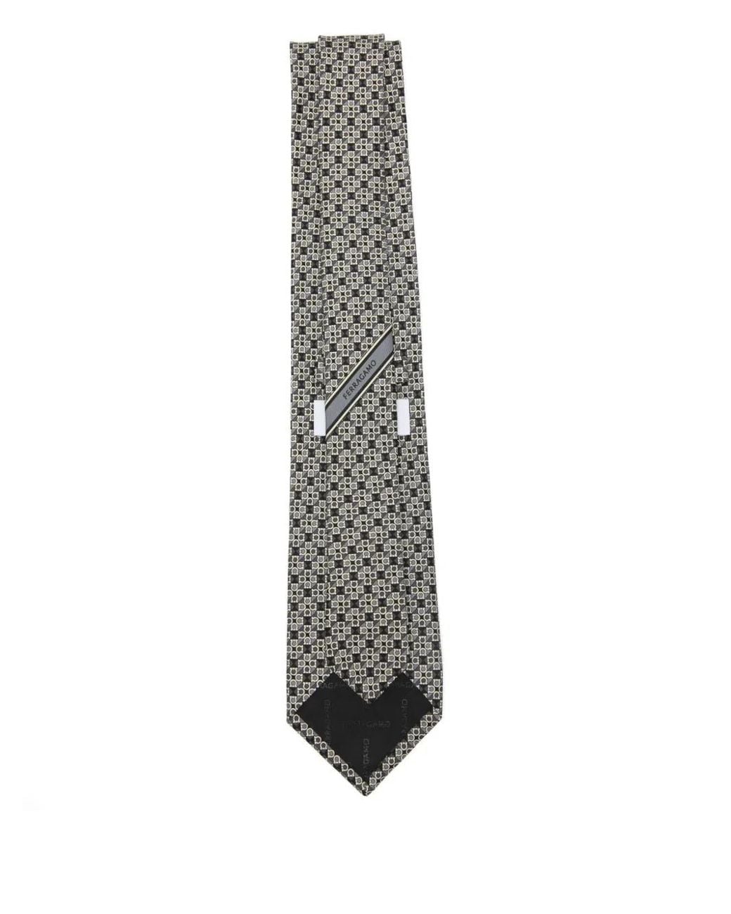 Ferragamo White Patterned Tie for men