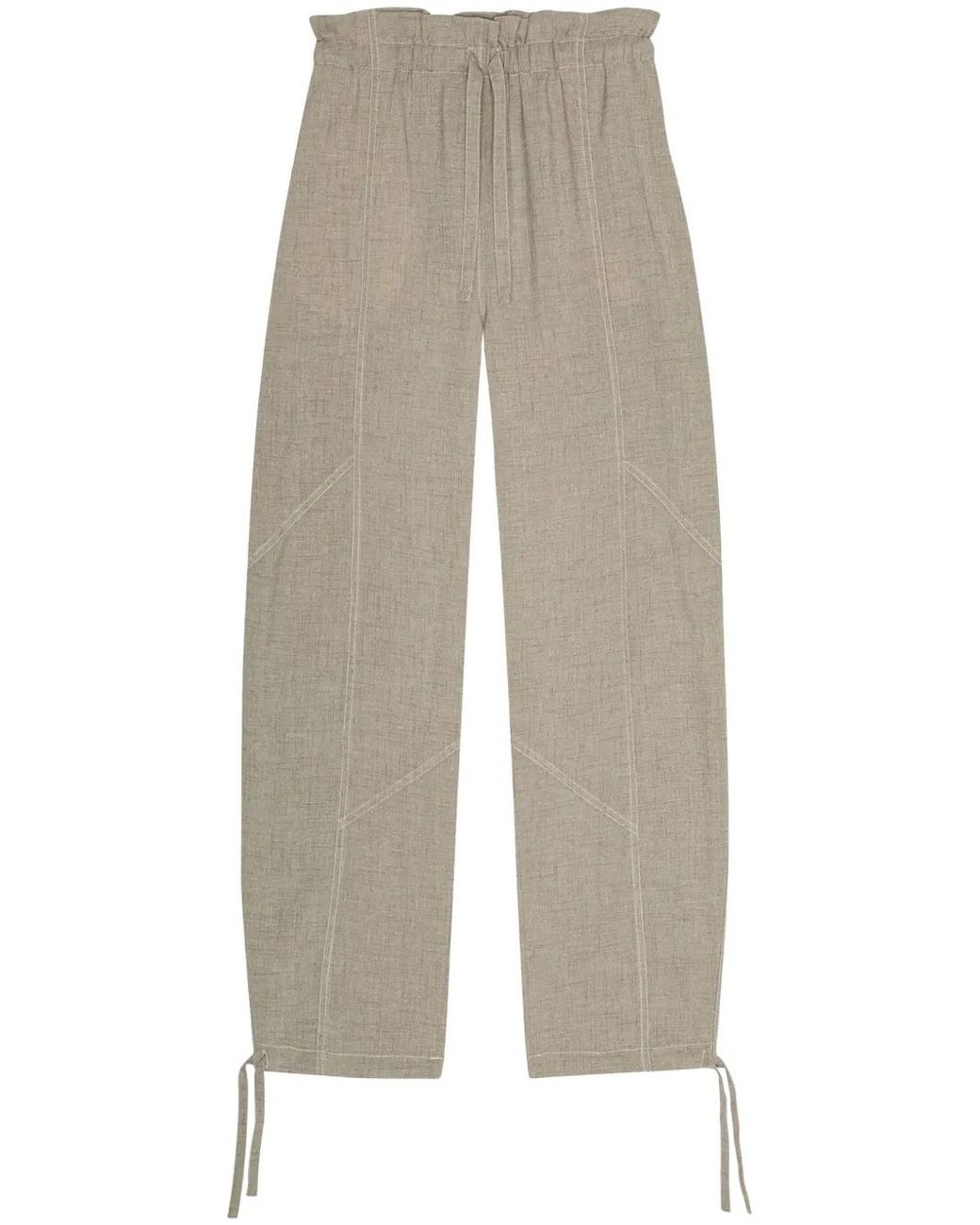 Ganni White Elasticated Waist Trousers