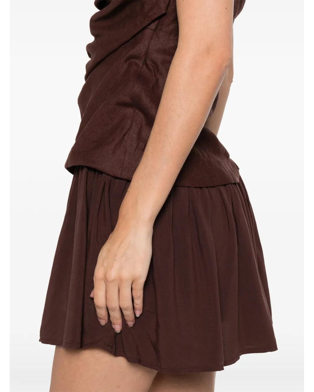 Faithfull The Brand Brown Hedy Mini Dress Carob