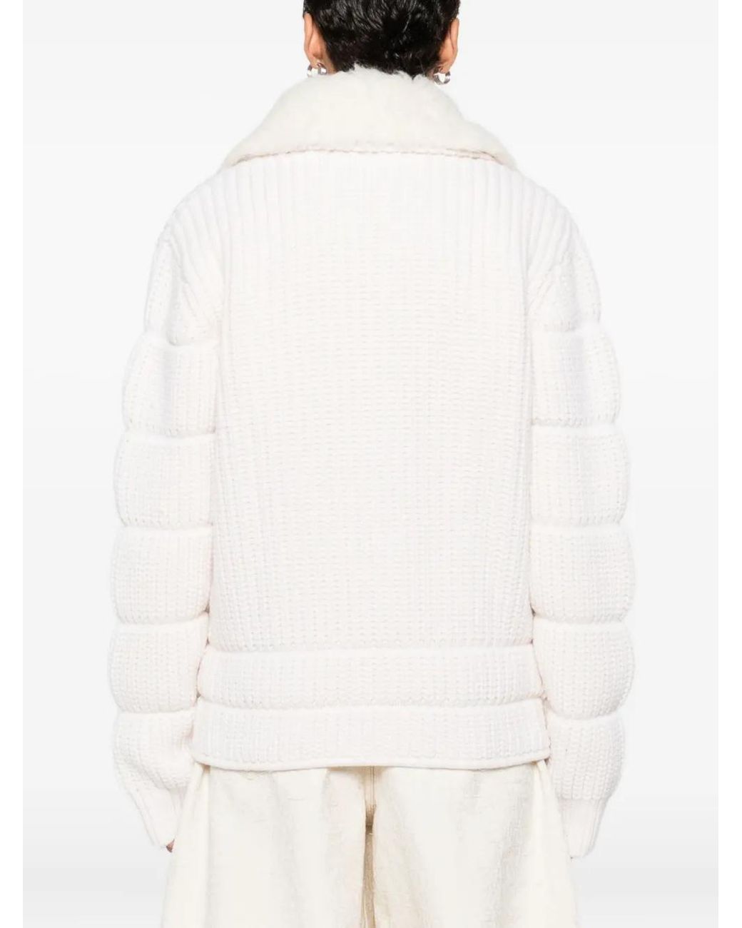 Casablanca White Ribbed Padded Jacket