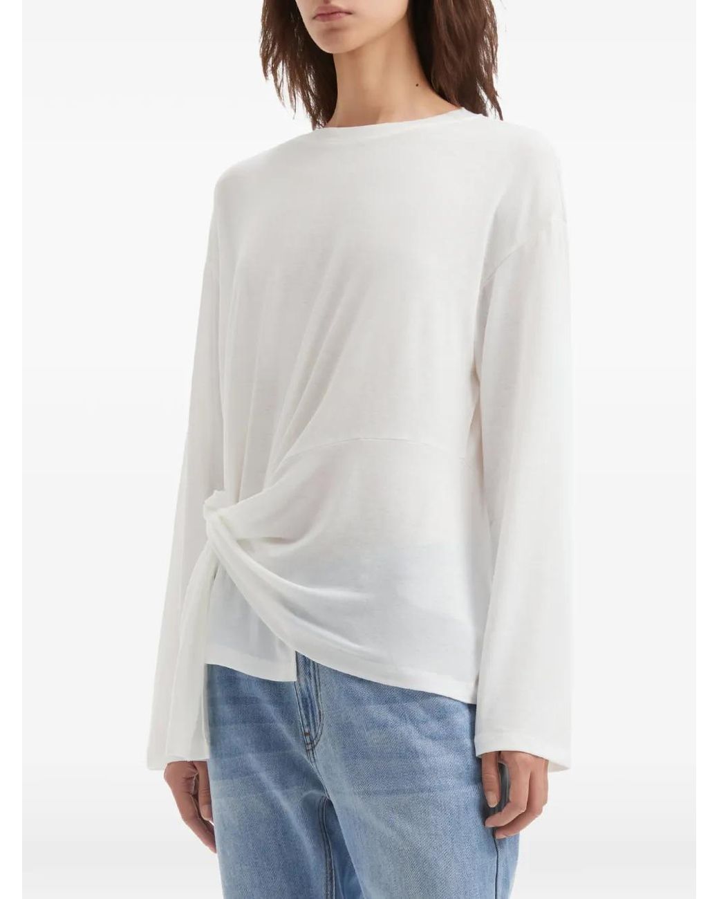 B+ AB White Asymmetric Knot Top