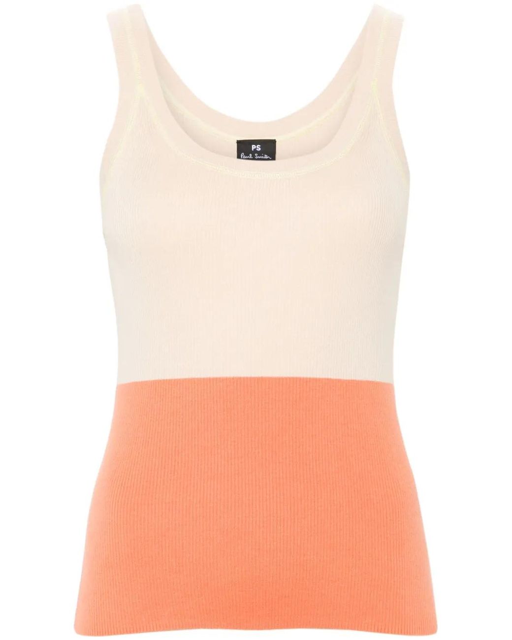 Paul Smith Natural Colourblock Ribbed Tank Top